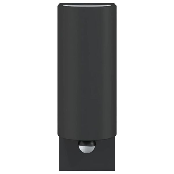 vidaXL Au&szlig;enwandleuchten mit Sensor 2 Stk. Schwarz Aludruckguss