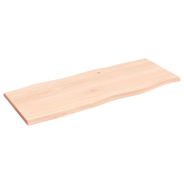 vidaXL Tischplatte 100x40x2 cm Massivholz Eiche Unbehandelt Baumkante