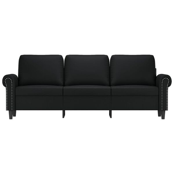 vidaXL 3-Sitzer-Sofa Schwarz 180 cm Kunstleder
