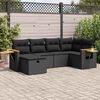 vidaXL 6-tlg. Garten-Sofagarnitur mit Kissen Schwarz Poly Rattan