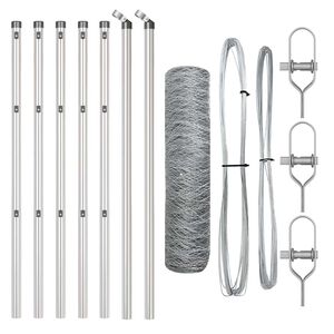 vidaXL Bodenmontierter Sechseckzaun 10 x 0,6 m Verzinkter Stahl Silber