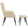 vidaXL Relaxsessel mit Hocker Creme Stoff
