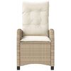 vidaXL Gartensessel mit Kissen 2 Stk. Verstellbar Beige Poly Rattan