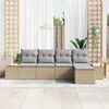 vidaXL Gartensofa-set mit Kissen 5 pcs Beige und Hellgrau Poly Rattan