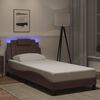 vidaXL Bettgestell "Viana" mit LED ohne Matratze Braun 90x190 cm