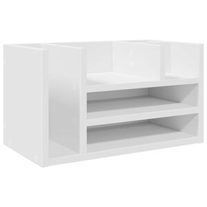 vidaXL Schreibtisch-Organizer Wei&szlig; 44,5x24x25 cm Holzwerkstoff