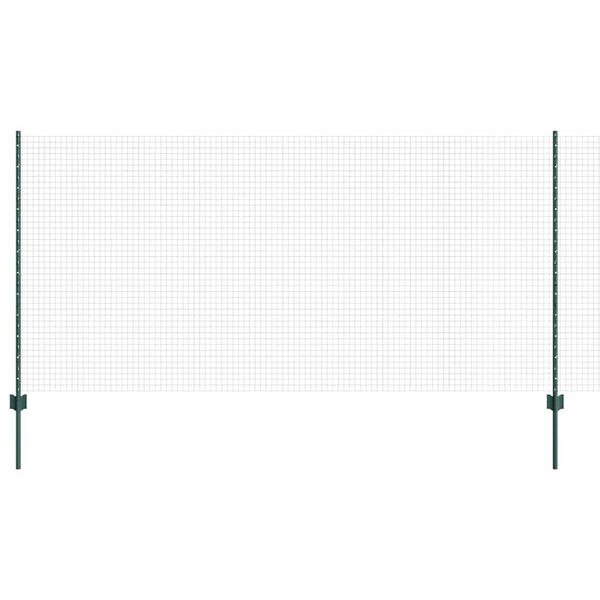 vidaXL Zaun mit Pfosten Gr&uuml;n 1,2 x 10 m Stahl und PVC