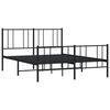 vidaXL Bettgestell mit Kopf- und Fu&szlig;teil Metall Schwarz 150x200 cm