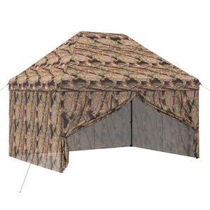 vidaXL Pop-up Pavillon mit 4 Seitenw&auml;nden 3 x 4 m Wald-Tarnfarbe