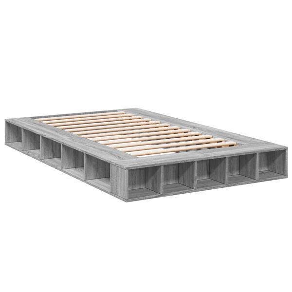 vidaXL Bettgestell Grau Sonoma 120x200 cm Holzwerkstoff