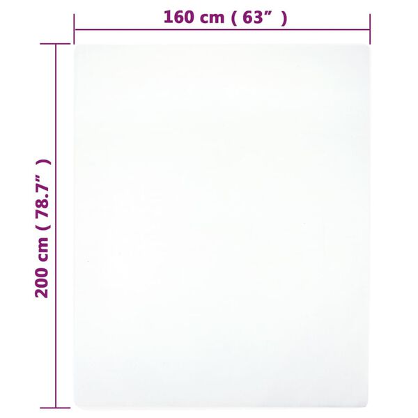 vidaXL Spannbettlaken Jersey Wei&szlig; 160x200 cm Baumwolle