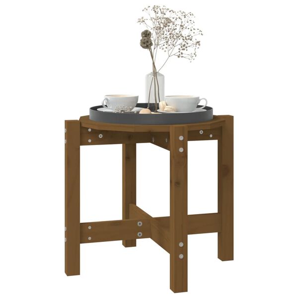 vidaXL Couchtisch Honigbraun &Oslash; 52,5x45 cm Massivholz Kiefer