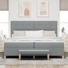 vidaXL Boxspringbett mit Matratze Hellgrau 200 x 200 cm Stoff