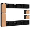 vidaXL TV-Schrankset 10 pcs Schwarz Eichen-Optik Holzwerkstoff