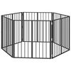 vidaXL Hundetor 6 pcs Schwarz 80 x 80 cm Verzinkter Stahl