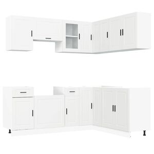 vidaXL 11-tlg. K&uuml;chenschrank-Set Porto Wei&szlig; Holzwerkstoff