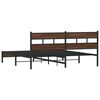 vidaXL Metallbett ohne Matratze Braun Eichen-Optik 193x203 cm