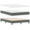vidaXL Boxspringbett mit Matratze Dunkelgrau 140 x 190 cm Stoff