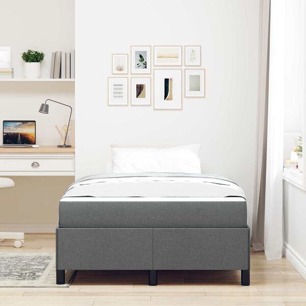 vidaXL Boxspringbett Dunkelgrau 120 x 190 cm Stoff