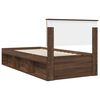 vidaXL Bettrahmen Braun Eichen-Optik 90 x 200 cm Massives Kiefernholz