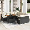 vidaXL Garten-Sofa-Set mit Speicher 9 pcs Schwarz Poly Rattan