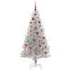 vidaXL Weihnachtsbaum mit 150 LEDs mit St&auml;nder Silber 150 cm PET