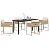 vidaXL Garten Essgruppe 5 pcs Beige Poly-Rattan