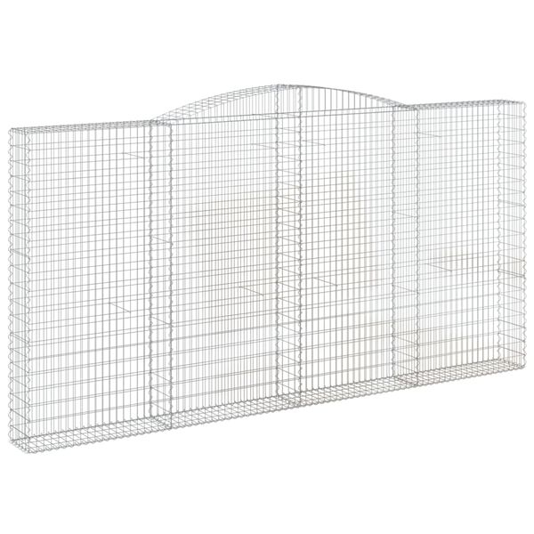 vidaXL Gabionen mit Hochbogen 9 Stk. 400x30x200/220cm Verzinktes Eisen