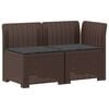 vidaXL 2-Sitzer Garten-Sofa mit Kissen Rattan-Look 2-Sitzer PP Braun