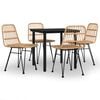 vidaXL 5-tlg. Garten-Essgruppe Poly Rattan