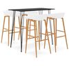 vidaXL 5-tlg. Bar-Set Schwarz und Wei&szlig;