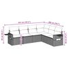 vidaXL 6-tlg. Garten-Sofagarnitur mit Kissen Braun Poly Rattan