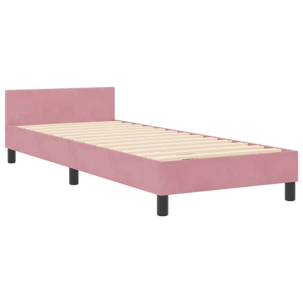 vidaXL Boxspringbett mit Kopfteil Rosa 80 x 200 cm Samt