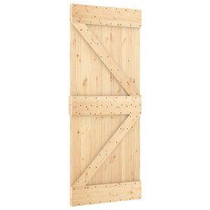vidaXL Schiebet&uuml;r NARVIK Nat&uuml;rlich und Schwarz 85 x 210 cm (213,5 cm)