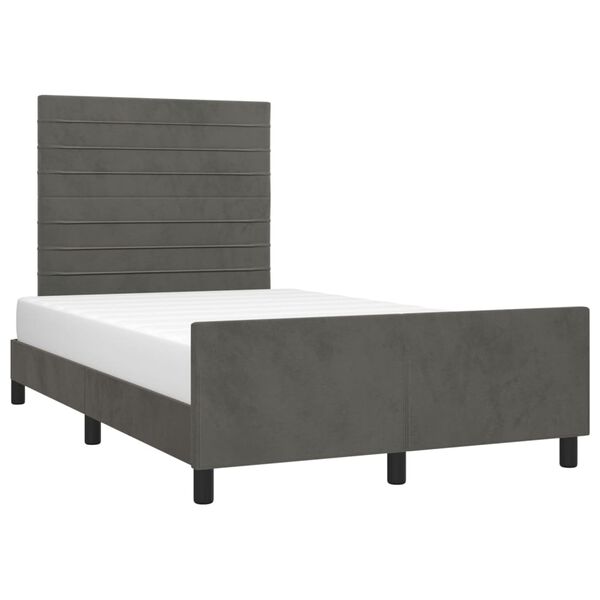 vidaXL Bettgestell ohne Matratze Dunkelgrau 120x200 cm Samt
