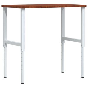 vidaXL Werkbank Dunkelbraun 100x60x(71,5-98) cm Massivholz Eiche