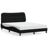 vidaXL Bett mit Matratze "Hvar" Schwarz 140x190 cm Stoff