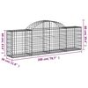 vidaXL Gabionen mit Hochbogen 4 Stk. 200x30x60/80 cm Verzinktes Eisen