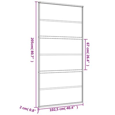 vidaXL Schiebetür Golden 102,5x205 cm ESG-Klarglas und Aluminium