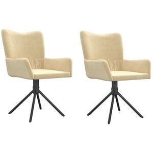 vidaXL Esszimmerst&uuml;hle 2 Stk. Drehbar Creme Samt