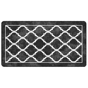 vidaXL Teppich Waschbar Schwarz und Wei&szlig; 80x150 cm