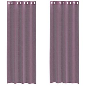 vidaXL Voile Vorh&auml;nge mit &Ouml;sen 2 Stk. Lila 140x260 cm