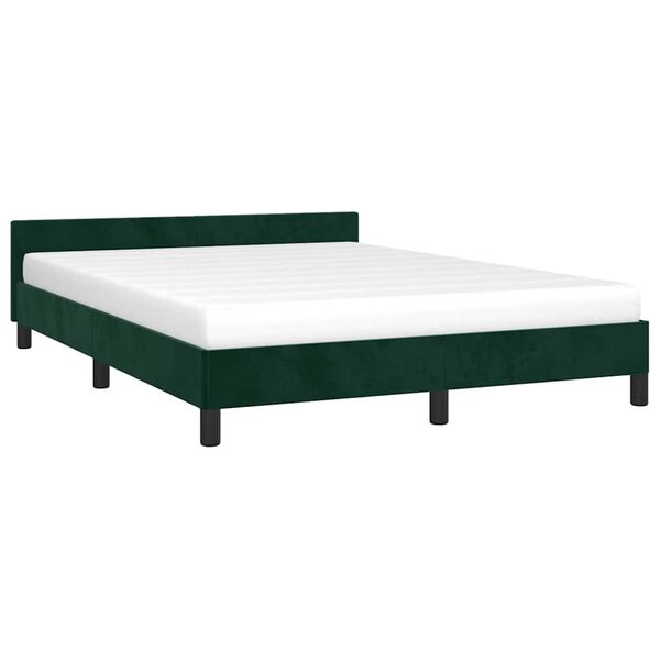vidaXL Bettgestell ohne Matratze Dunkelgr&uuml;n 140x190 cm Samt