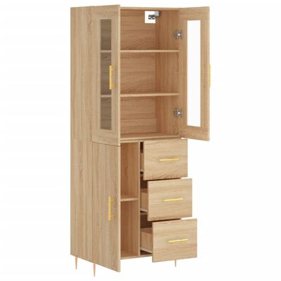 vidaXL Highboard Sonoma-Eiche 69,5x34x180 cm Holzwerkstoff