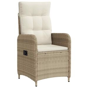 vidaXL Verstellbarer Gartenstuhl Beige und Cremewei&szlig;