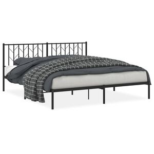 vidaXL Bettgestell mit Kopfteil Metall Schwarz 180x200 cm