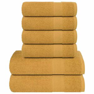 vidaXL 6-tlg. Handtuch-Set FROGN Gold 360 g/m&sup2;