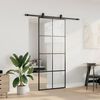 vidaXL Schiebet&uuml;r mit Beschlag Schwarz 90x205 cm ESG-Glas