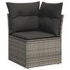 vidaXL 4-tlg. Garten-Sofagarnitur mit Kissen Grau Poly Rattan