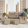 vidaXL Gartensofa-set mit Kissen 9 pcs Beige und Hellgrau